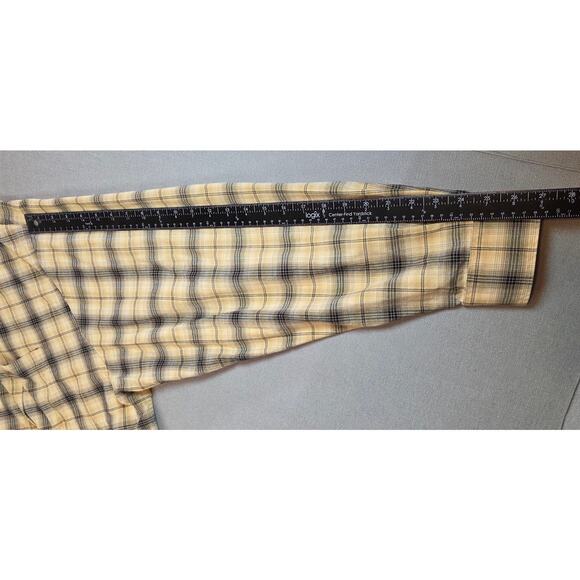 Cutter & Buck Men’s 4XT Yellow Black Plaid Flannel Button Shirt - Picture 9 of 11